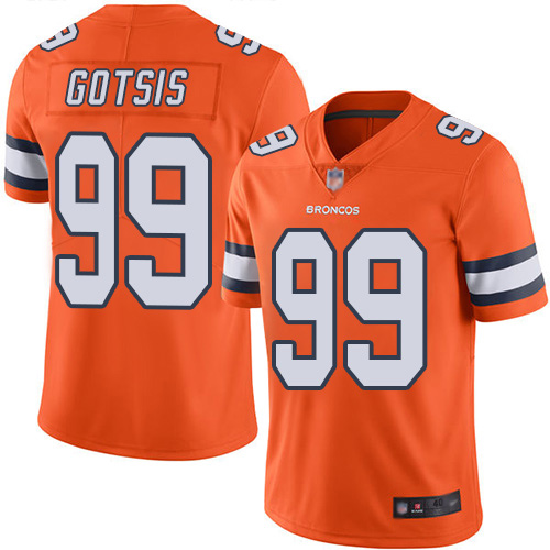 Men Denver Broncos 99 Adam Gotsis Limited Orange Rush Vapor Untouchable Football NFL Jersey